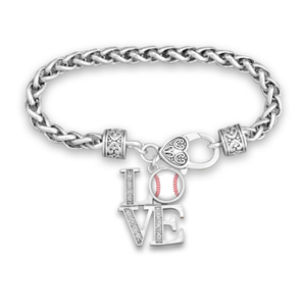Crystal Love Baseball Bracelet